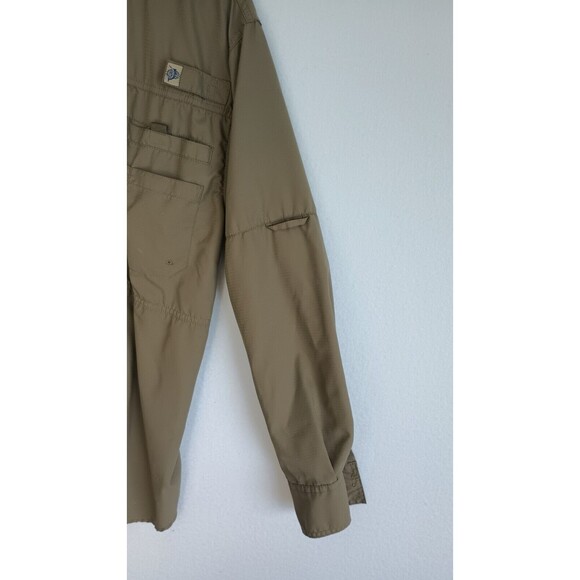 Reel Legends Men's Fishing Shirt Size Medium Button Up Long Sleeve Hunter Green - Picture 6 of 16